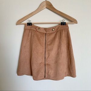 Aqua Faux Suede Mini Skirt